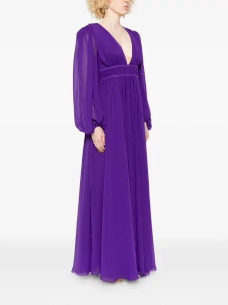 Rochie maxi Pinko cu decolteu în V violet