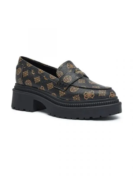 Guess Pantofi loafer cu adaos de piele negru