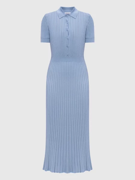 Сукня Amor із шовку та кашеміру Gabriela Hearst блакитна