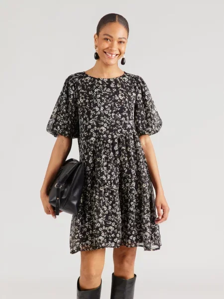 QS Rochie de vară gri metalic negru