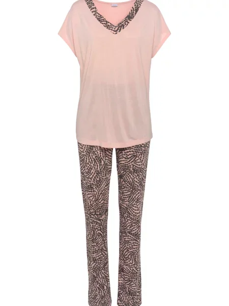 LASCANA Pijama roz negru