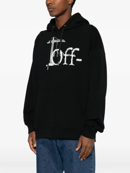 Hanorac cu glugă Off-white cu autograf alb