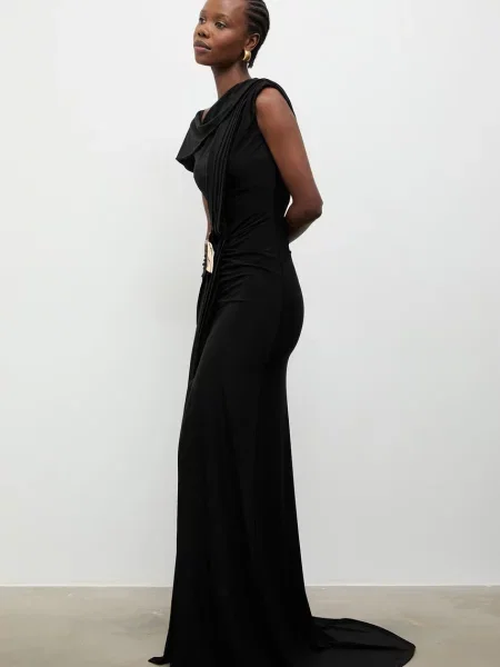 Answear.LAB rochie drapată negru