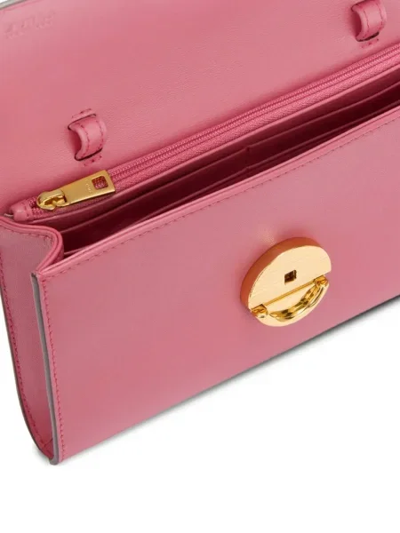 Кожена мини чанта Furla розово