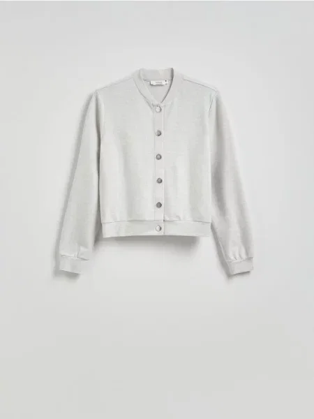 Reserved Bluza bomberka jasnoszary