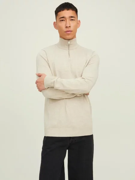 JACK & JONES Pulover JJEmil amestecat bej