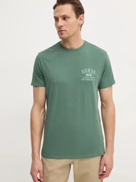 Тениска Guess с принт зелено