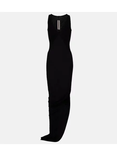 Rochie maxi Rick Owens din jerseu de costum negru