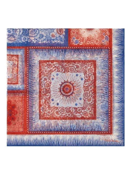 Svileni šal Roberto Cavalli sa zebra printom plava