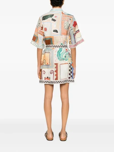 Rochie mini Alemais cu imagine cu imprimeu abstract de costum