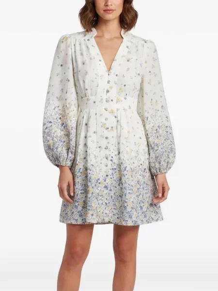Rochie Zimmermann cu model floral cu imagine alb