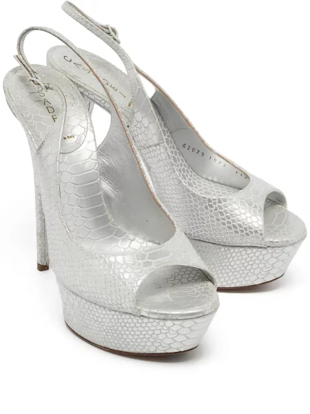 Sandale Casadei cu platformă argintiu