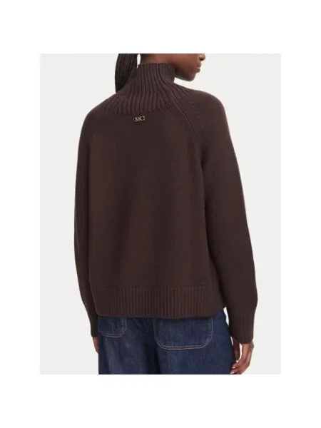 Sweter z golfem Michael Kors wełniany brązowy