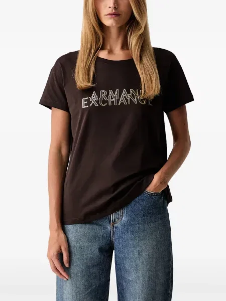 Tricou Armani Exchange cu imagine maro