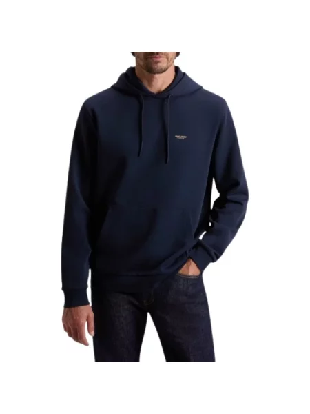 Bluza z kapturem Woolrich z logo niebieska