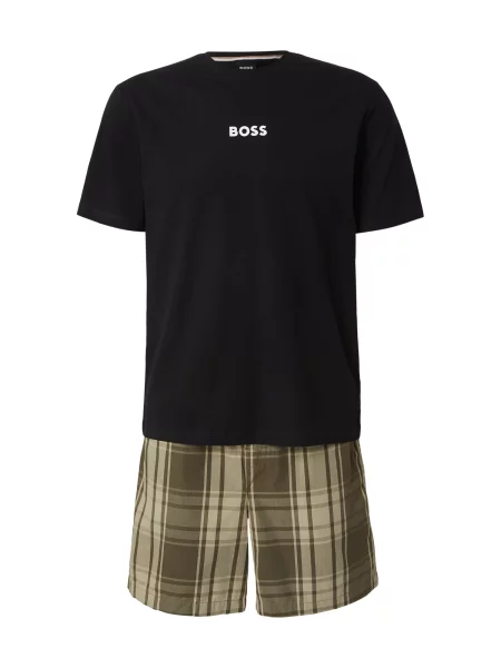 BOSS Pijama scurtă Easy kaki / oliv negru