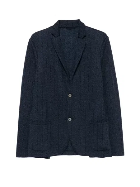 Sacou Gran Sasso de lână cu model herringbone albastru