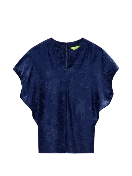 Top Shanghai Tang din jacard albastru