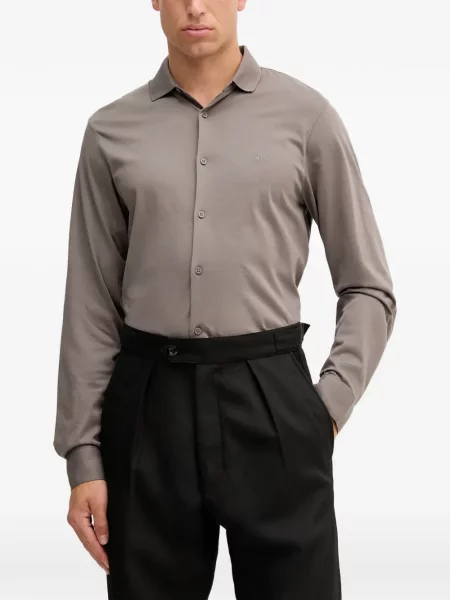 Риза Armani Exchange бродирана сиво