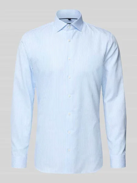 Super krój slim fit koszula biznesowa z kołnierzykiem kent Olymp No. Six błękitna