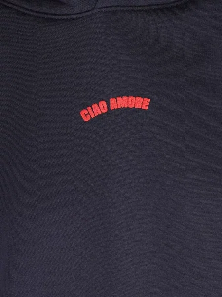 Hanorac cu glugă Giada Benincasa cu imagine albastru