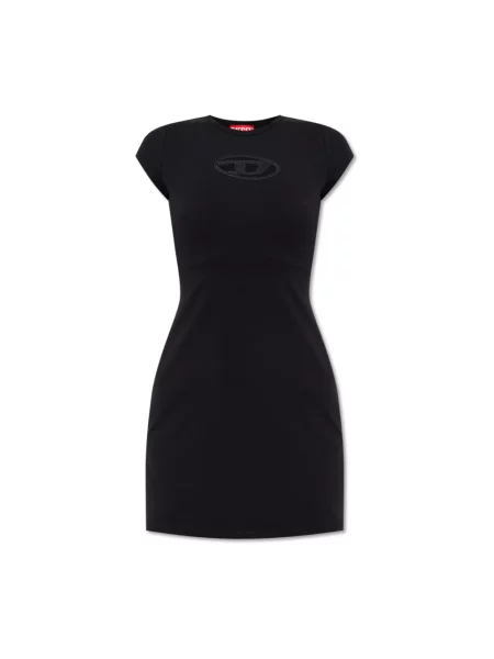 Mała mały sukienka mini Diesel z krótkim rękawem czarna