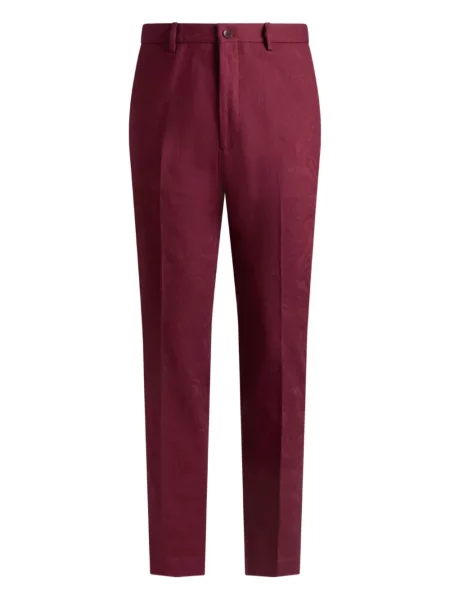 Žakárové kalhoty Etro červené