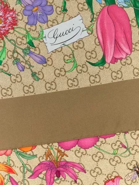 Fular Gucci de mătase cu imagine