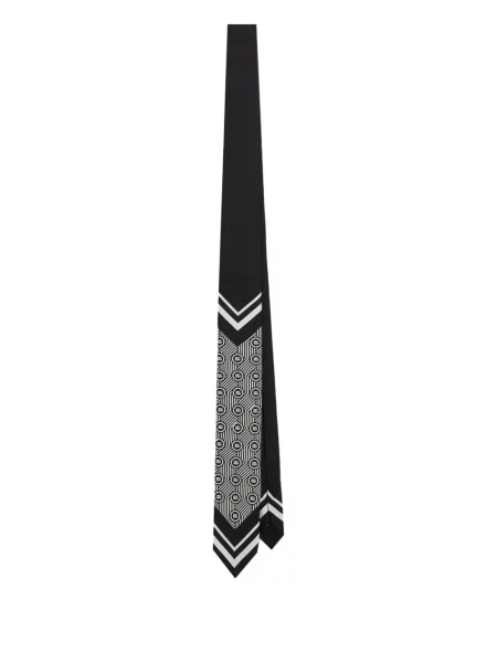 Cravată Dolce & Gabbana de mătase cu imprimeu geometric negru
