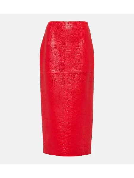 Fustă din piele Prada roșu