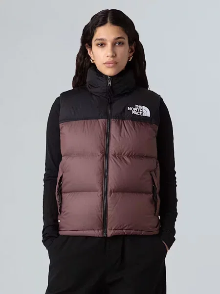 Утепленный жилет The North Face ретро коричневый