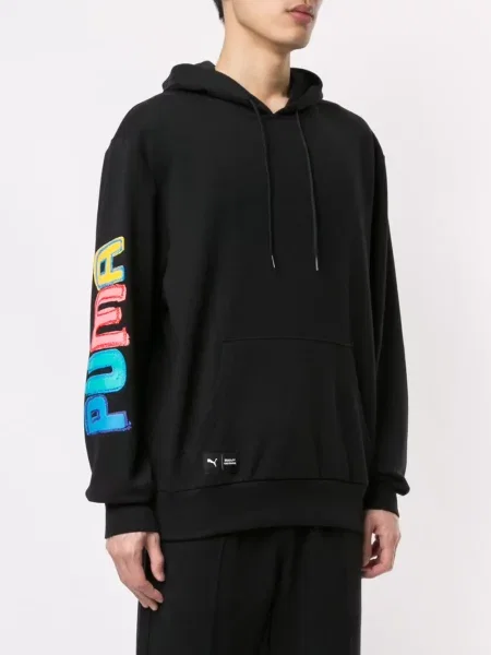 Hanorac cu glugă Puma cu glugă negru