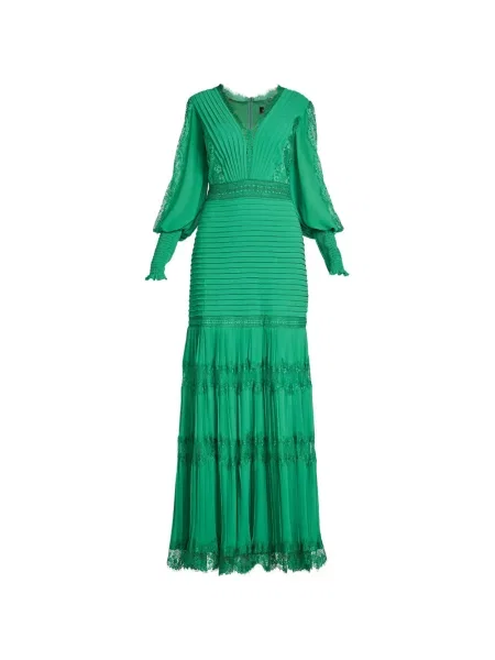 Rochie maxi Tadashi Shoji din dantelă verde