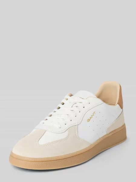 Sneakersy ze skóry naturalnej z detalem z logo model ‘Cuzmo’ Gant białe