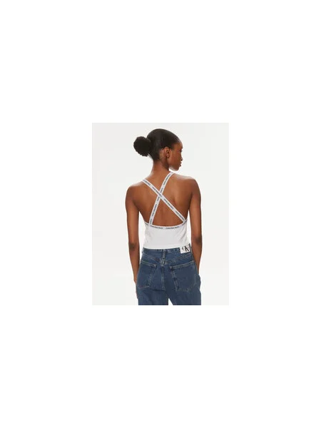 Calvin Klein Jeans Felső Logo Slim Fit fehér