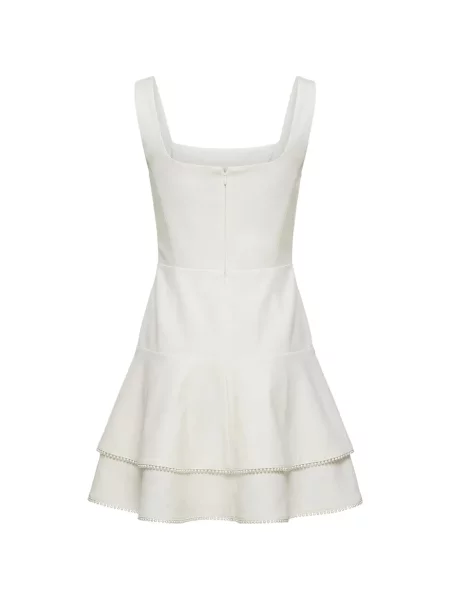 Rochie mini Alice + Olivia cu pompoane alb