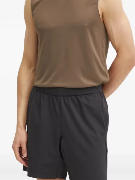 Pantaloni scurți Adidas alergare cu decolteu rotund plasă negru