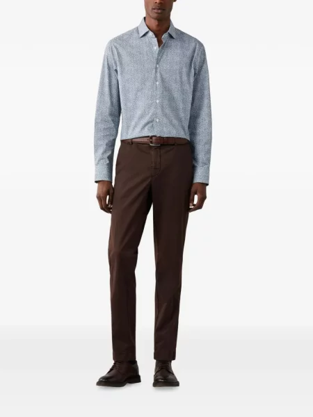 Риза Hackett London на цветя с принт поплин синьо