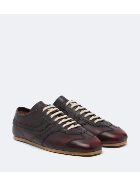 Sneakerși Dries Van Noten din piele maro