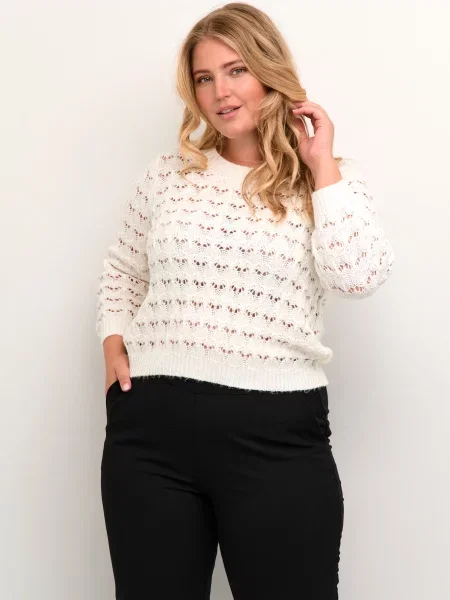KAFFE CURVE Pulover Helena' alb
