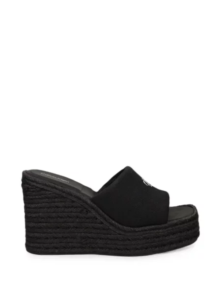 Espadrile Calvin Klein cu pană cu autograf negru
