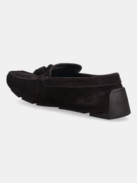 Calvin Klein velúr mokaszin DRIVER TASSELS SU barna