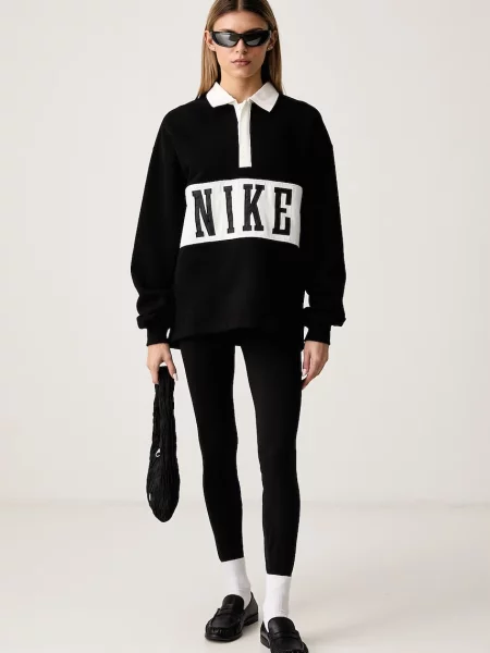 Fleece fleece melegítő felső Nike Sportswear fekete