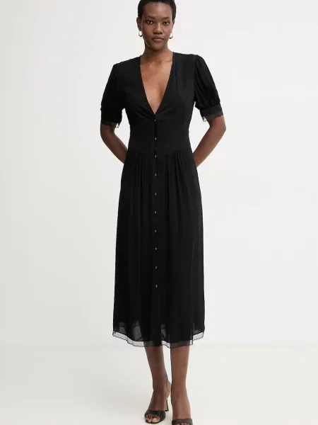 Twinset rochie din vâscoză negru