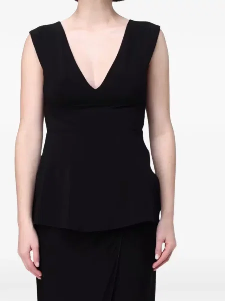 Top Max Mara cu decolteu în V negru