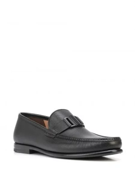 Pantofi loafer Ferragamo din piele cu autograf negru