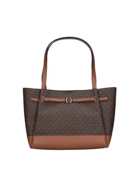 Shopperka Michael Kors z logo brązowa