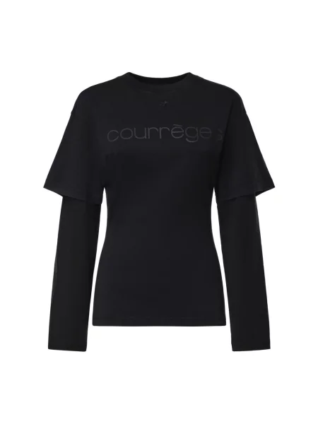 Długi top Courreges z długim rękawem czarny