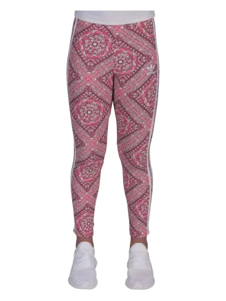 Leggings Adidas alergare cu model floral cu imagine roșu