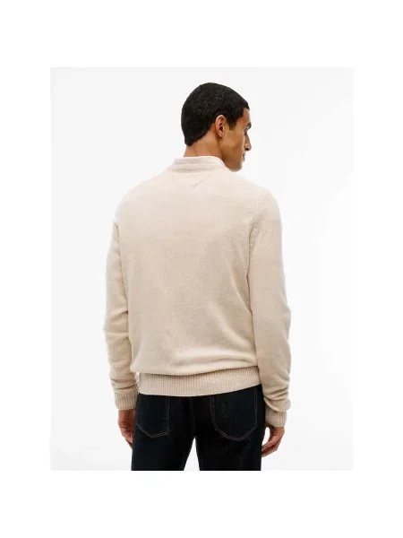 Pulover Tommy Hilfiger cu decolteu rotund alb